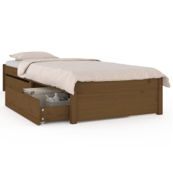 vidaXL Bett mit Schubladen Honigbraun 100x200 cm