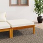 vidaXL Hocker mit Cremeweißem Kissen Massivholz Akazie vidaXL Hocker mit Cremeweißem Kissen Massivholz Akazie
