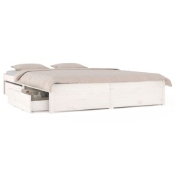 vidaXL Bett mit Schubladen Weiß 150x200 cm