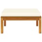 vidaXL Hocker mit Cremeweißem Kissen Massivholz Akazie vidaXL Hocker mit Cremeweißem Kissen Massivholz Akazie