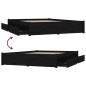 vidaXL Bett mit Schubladen Schwarz 150x200 cm vidaXL Bett mit Schubladen Schwarz 150x200 cm