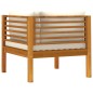 vidaXL Modulares Ecksofa mit Cremeweißen Kissen Akazienholz vidaXL Modulares Ecksofa mit Cremeweißen Kissen Akazienholz