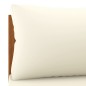 vidaXL Modulares Ecksofa mit Cremeweißen Kissen Akazienholz vidaXL Modulares Ecksofa mit Cremeweißen Kissen Akazienholz