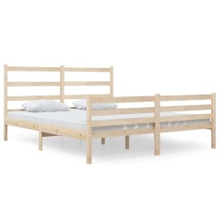 vidaXL Massivholzbett Kiefer 135x190 cm