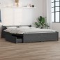 vidaXL Bett mit Schubladen Grau 150x200 cm vidaXL Bett mit Schubladen Grau 150x200 cm