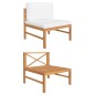 vidaXL Mittelsofa mit Creme Kissen Teak Massivholz vidaXL Mittelsofa mit Creme Kissen Teak Massivholz