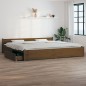 vidaXL Bett mit Schubladen Honigbraun 200x200 cm vidaXL Bett mit Schubladen Honigbraun 200x200 cm