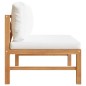 vidaXL Mittelsofa mit Creme Kissen Teak Massivholz vidaXL Mittelsofa mit Creme Kissen Teak Massivholz