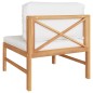 vidaXL Mittelsofa mit Creme Kissen Teak Massivholz vidaXL Mittelsofa mit Creme Kissen Teak Massivholz