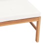 vidaXL Mittelsofa mit Creme Kissen Teak Massivholz vidaXL Mittelsofa mit Creme Kissen Teak Massivholz