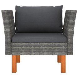 vidaXL Gartensofa Poly Rattan und Eukalyptus Massivholz