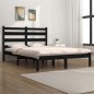 vidaXL Massivholzbett Schwarz Kiefer 135x190 cm vidaXL Massivholzbett Schwarz Kiefer 135x190 cm