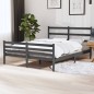 vidaXL Massivholzbett Grau Kiefer 135x190 cm vidaXL Massivholzbett Grau Kiefer 135x190 cm