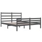 vidaXL Massivholzbett Grau Kiefer 135x190 cm vidaXL Massivholzbett Grau Kiefer 135x190 cm