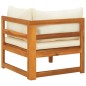 Ecksofa mit Cremeweißen Kissen Massivholz Akazie Ecksofa mit Cremeweißen Kissen Massivholz Akazie