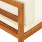 Ecksofa mit Cremeweißen Kissen Massivholz Akazie Ecksofa mit Cremeweißen Kissen Massivholz Akazie