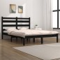 vidaXL Massivholzbett Schwarz Kiefer 200x200 cm vidaXL Massivholzbett Schwarz Kiefer 200x200 cm
