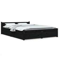 vidaXL Bett mit Schubladen Schwarz 120x190 cm