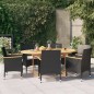 vidaXL 7-tlg. Garten-Essgruppe mit Kissen Schwarz vidaXL 7-tlg. Garten-Essgruppe mit Kissen Schwarz