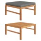 vidaXL Fußhocker mit Dunkelgrauer Auflage Massivholz Teak vidaXL Fußhocker mit Dunkelgrauer Auflage Massivholz Teak