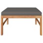 vidaXL Fußhocker mit Dunkelgrauer Auflage Massivholz Teak vidaXL Fußhocker mit Dunkelgrauer Auflage Massivholz Teak