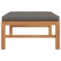 vidaXL Fußhocker mit Dunkelgrauer Auflage Massivholz Teak vidaXL Fußhocker mit Dunkelgrauer Auflage Massivholz Teak