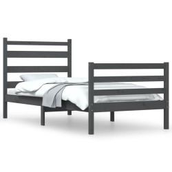 vidaXL Massivholzbett Kiefer 90x200 cm Grau