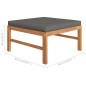 vidaXL Fußhocker mit Dunkelgrauer Auflage Massivholz Teak vidaXL Fußhocker mit Dunkelgrauer Auflage Massivholz Teak