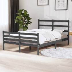 vidaXL Massivholzbett Grau Kiefer 120x190 cm