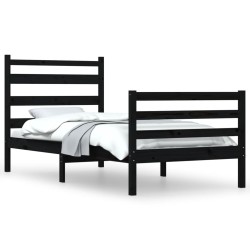 vidaXL Massivholzbett Kiefer 100x200 cm Schwarz