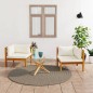 vidaXL Ecksofas 2 Stk. mit Cremeweißen Kissen Massivholz Akazie vidaXL Ecksofas 2 Stk. mit Cremeweißen Kissen Massivholz Akazie