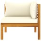 vidaXL Ecksofas 2 Stk. mit Cremeweißen Kissen Massivholz Akazie vidaXL Ecksofas 2 Stk. mit Cremeweißen Kissen Massivholz Akazie