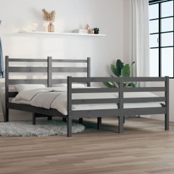 vidaXL Massivholzbett Kiefer 140x200 cm Grau
