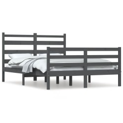 vidaXL Massivholzbett Kiefer 140x200 cm Grau