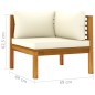 vidaXL Ecksofas 2 Stk. mit Cremeweißen Kissen Massivholz Akazie vidaXL Ecksofas 2 Stk. mit Cremeweißen Kissen Massivholz Akazie