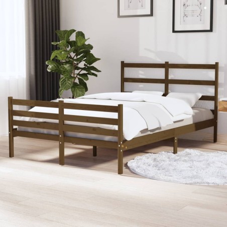 vidaXL Massivholzbett Honigbraun Kiefer 120x190 cm