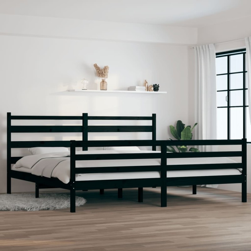 vidaXL Massivholzbett Kiefer 200x200 cm Schwarz vidaXL Massivholzbett Kiefer 200x200 cm Schwarz