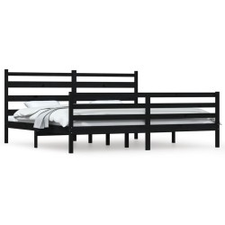 vidaXL Massivholzbett Kiefer 200x200 cm Schwarz