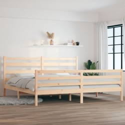 vidaXL Massivholzbett Kiefer 200x200 cm