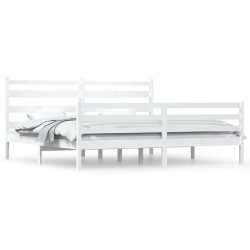 vidaXL Massivholzbett Kiefer 200x200 cm Weiß