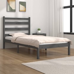 vidaXL Massivholzbett Grau Kiefer 90x200 cm