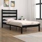 vidaXL Massivholzbett Schwarz Kiefer 75x190 cm vidaXL Massivholzbett Schwarz Kiefer 75x190 cm