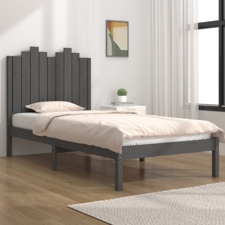 vidaXL Massivholzbett Grau Kiefer 90x190 cm