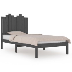vidaXL Massivholzbett Grau Kiefer 90x190 cm