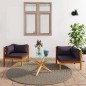 Ecksofas 2 Stk. mit Dunkelgrauen Kissen Massivholz Teak Ecksofas 2 Stk. mit Dunkelgrauen Kissen Massivholz Teak