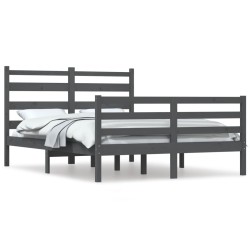 vidaXL Massivholzbett Kiefer 160x200 cm Grau