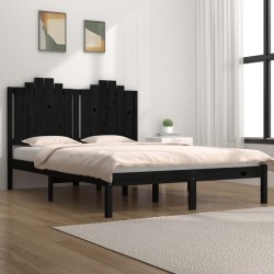 vidaXL Massivholzbett Schwarz Kiefer 140x200 cm