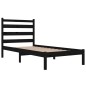 vidaXL Massivholzbett Schwarz Kiefer 100x200 cm vidaXL Massivholzbett Schwarz Kiefer 100x200 cm