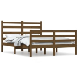 vidaXL Massivholzbett Kiefer 160x200 cm Honigbraun