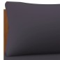 Ecksofas 2 Stk. mit Dunkelgrauen Kissen Massivholz Teak Ecksofas 2 Stk. mit Dunkelgrauen Kissen Massivholz Teak
